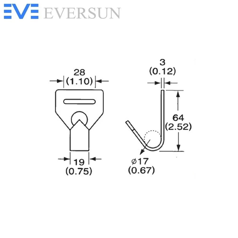 ES10210 Galvanized Flat F Hook For 2 inch Strap