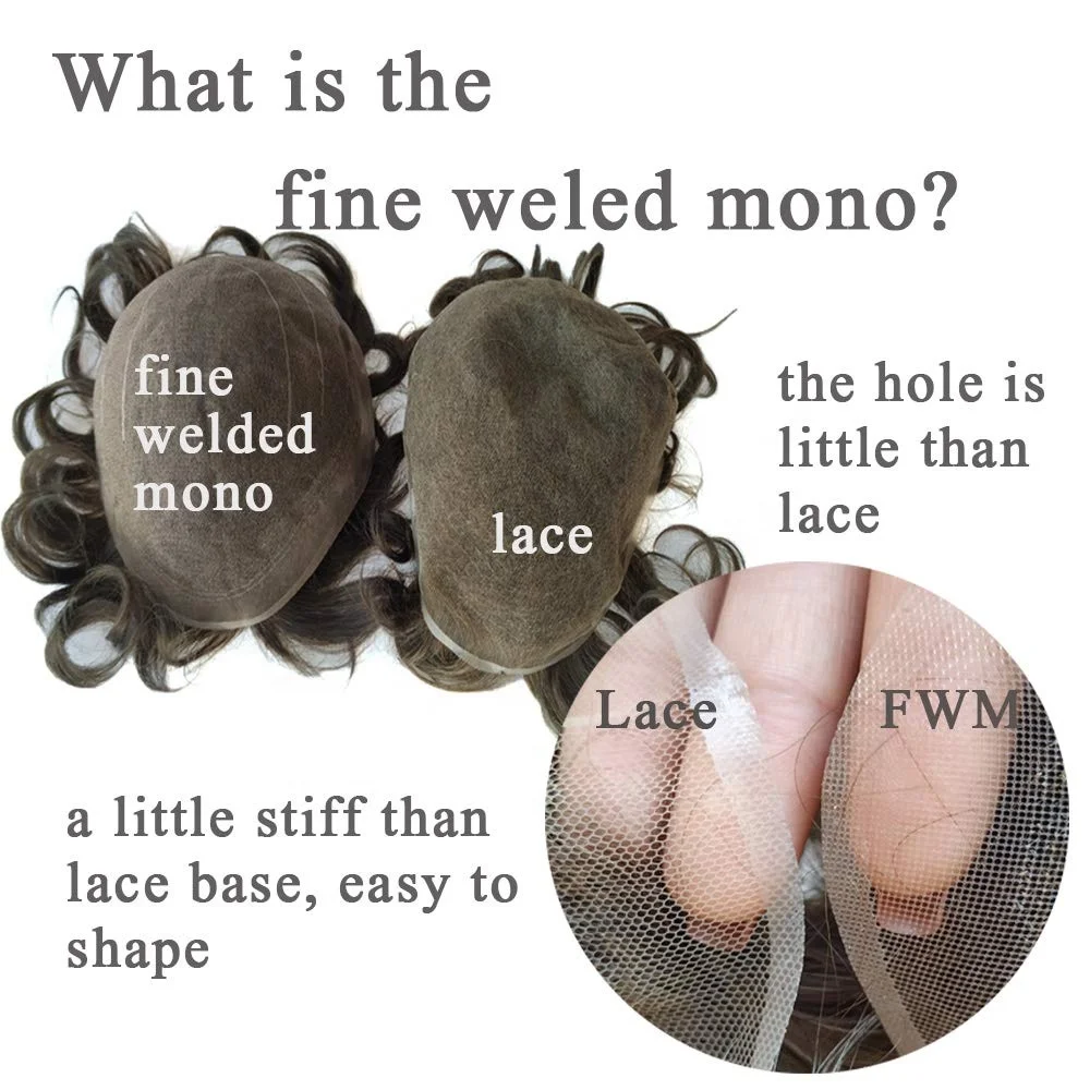 Fine Welded Mono Hair Unit for Men Hair Prosthesis men Toupee