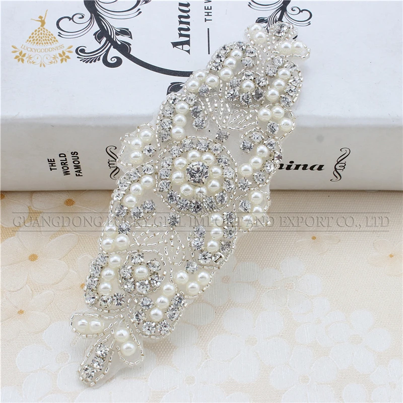 New Design crystal rhinestone Applique Bridal Sash Applique decorative belts for wedding