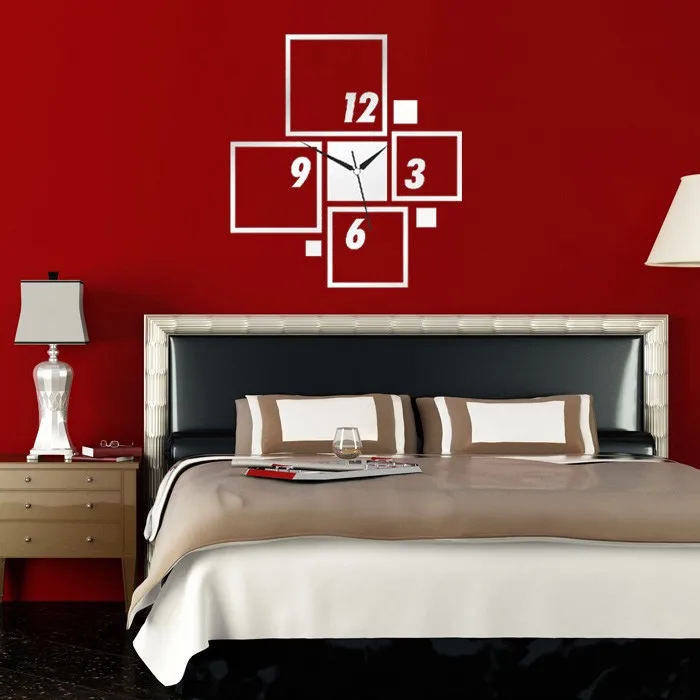 Preciser Modern Design Mirror Wall Clock 3D Crystal