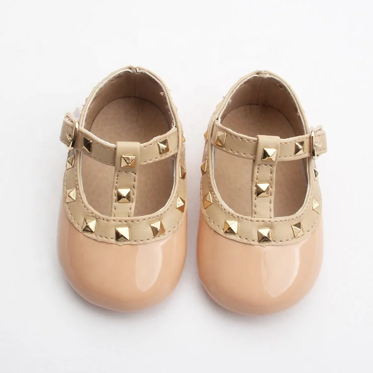 Princess Baby Party Dress Shoes Nude Color Baby Prewalking Leather Kids Dress Shoes