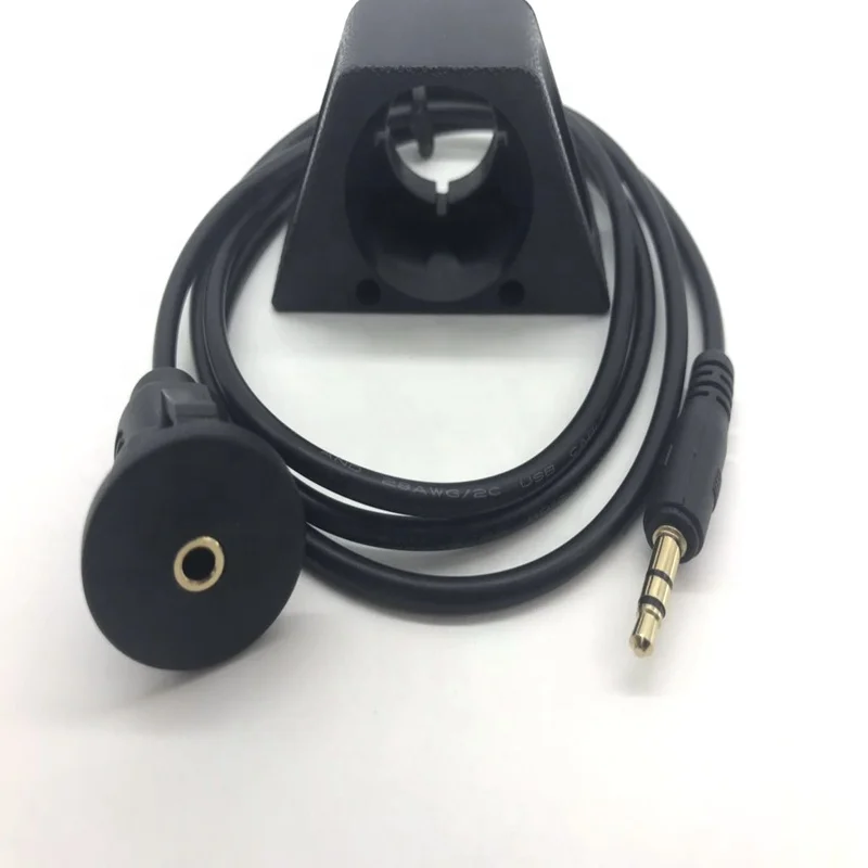 1M 3.5 Vehicle dashboard waterproof flush panel installed, Male to female car cable