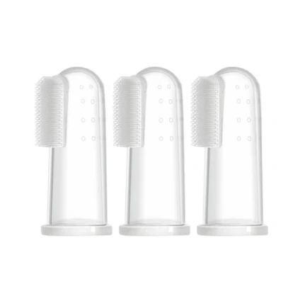 KUB 360 degree infant silicone finger toothbrush training baby toothbrush on finger