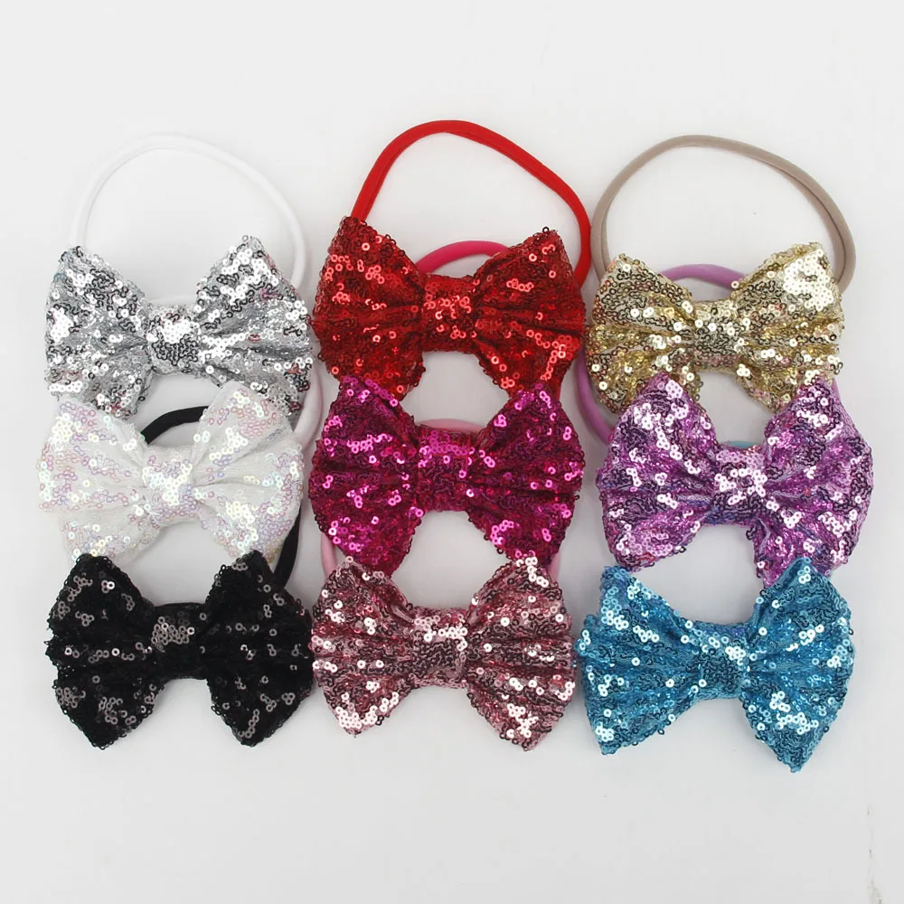 
Classic Cotton And sequin bowknot Headband Kids headband Hair Accessories For Girls 