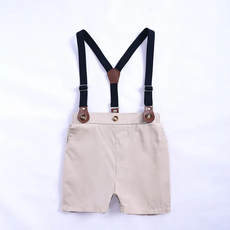 
Baby Boy Clothing Set 2019 New Summer Infant Boys Clothes Tie Shirts Rompers + Overalls 2PCS Outfit Sets Bebes Gentlemen Suit 