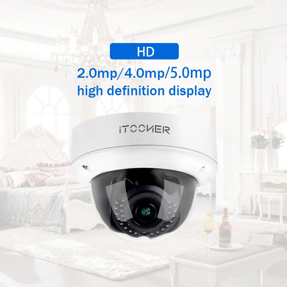 Главная безопасности CCTV наборы H.265 4CH 2MP Купол IP камера POE NVR комплект камеры скрытого видеонаблюдения