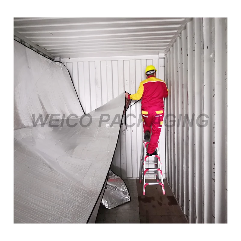 Aluminum foil woven insulated container liner thermal blanket for temperature-sensitive cargoes shipping