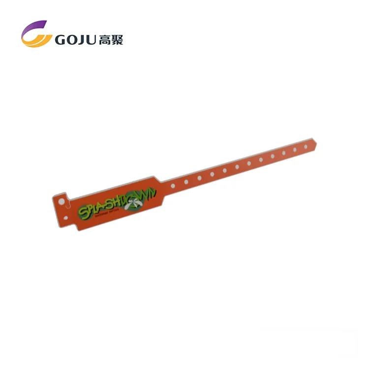 Custom Design Full Color Printing Adjustable Lock Plastic Wristband