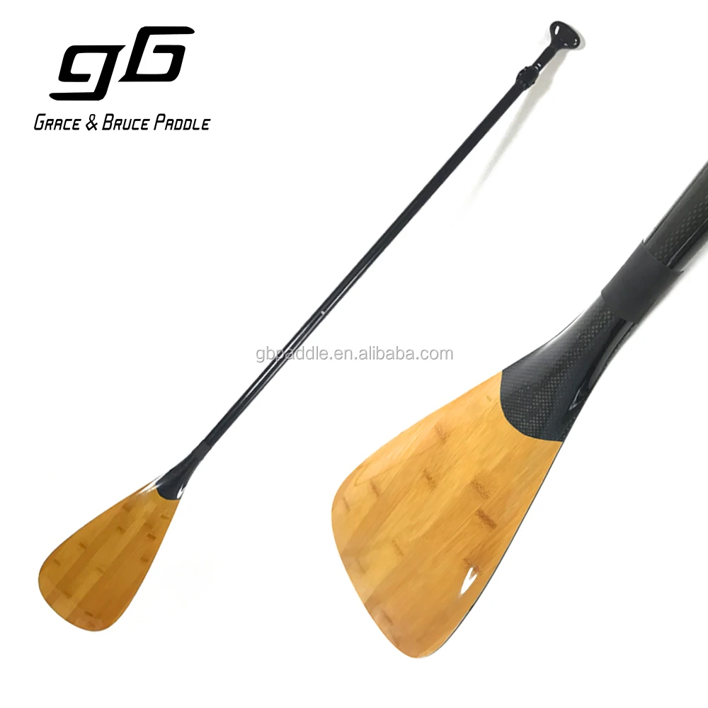 watersport SUP paddle Bamboo veneer blade 3 piece adjustable paddle for surfing
