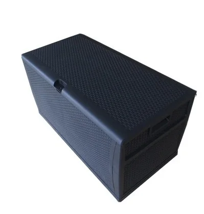 
450 Liter 118 Gallon Plastic Waterproof Wicker Rattan Outdoor Garden Cushion Storage Chest Box with Handles Lids 