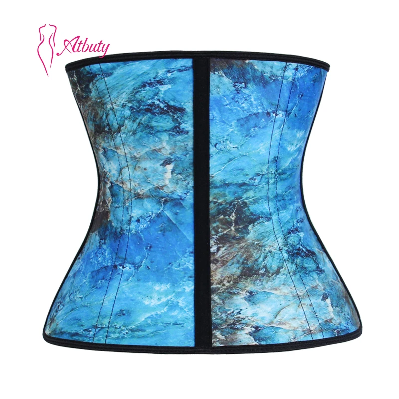 ATBUTY, мраморный Длинный Торс, латексный тонкий корсет, тренажер для талии со стальной косточкой