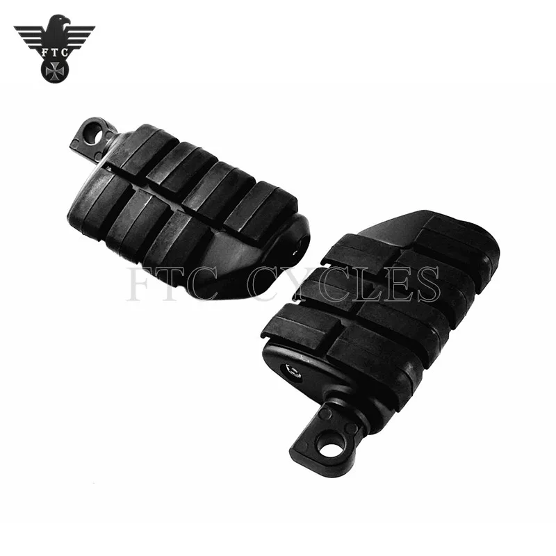 Aluminum Black Rubber Foot Pegs Foot Rest For Chopper Cafe Racer Touring Road King Footpeg