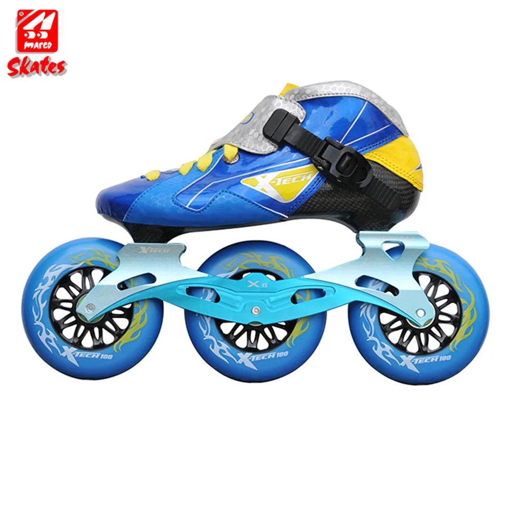 Длинные трек Inline высококлассные профессиональные 3 колеса Скорость коньки