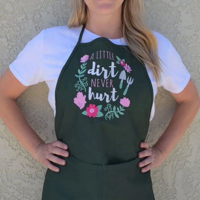 Пользовательские вышивка для взрослых вощеный холст хлопок Садоводство фартук с карманами