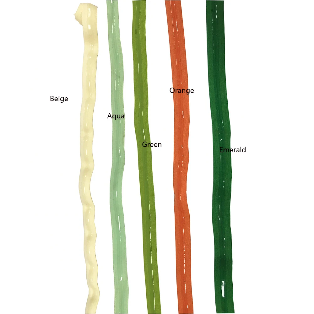 Colorful Polyester Fold Over Silicone Elastic Tape silicone  Elastic Ribbon 5/8' Width Sign Gripper Elastic Band 5 Yards