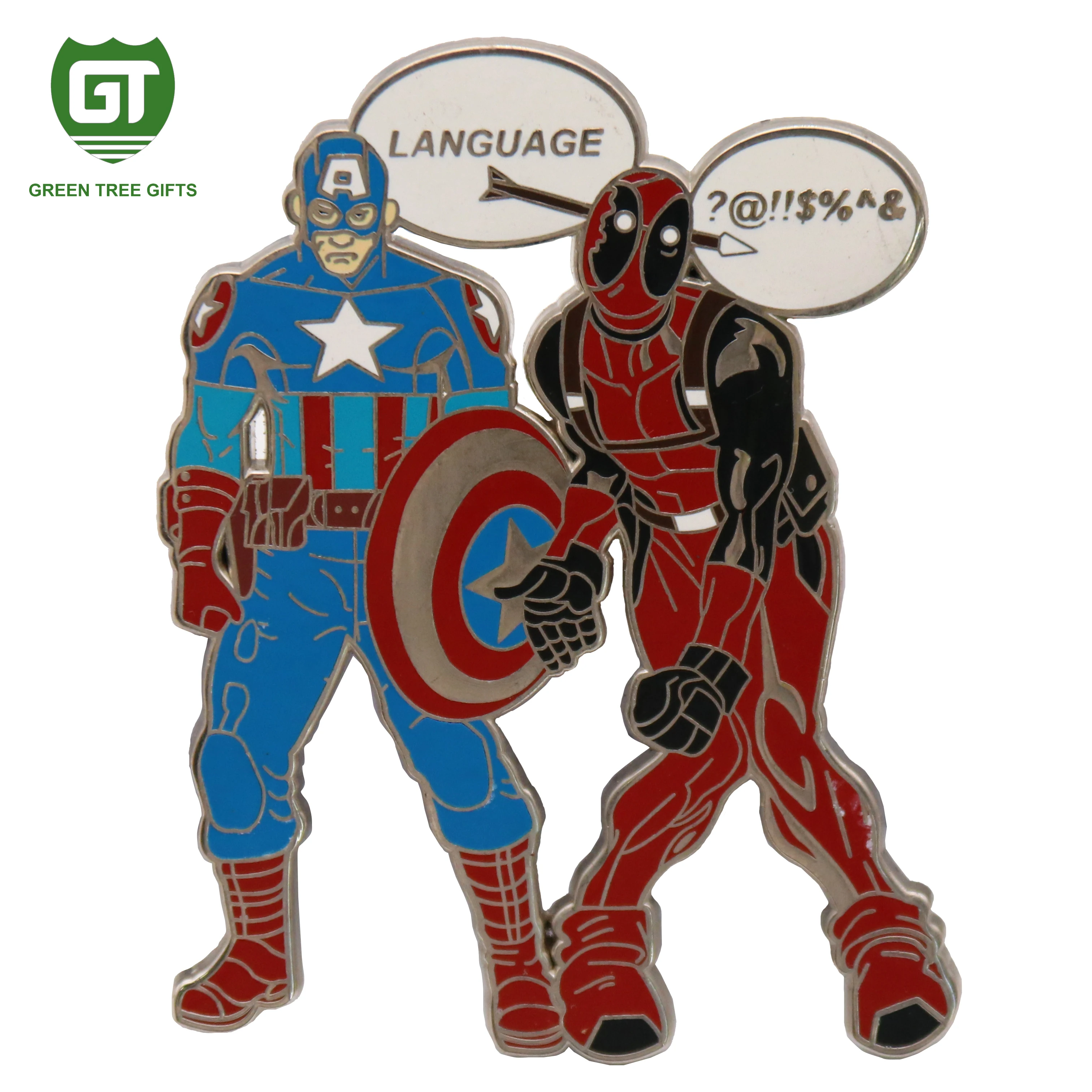
Captain America movie cartoon characters custom hard enamel lapel pin 