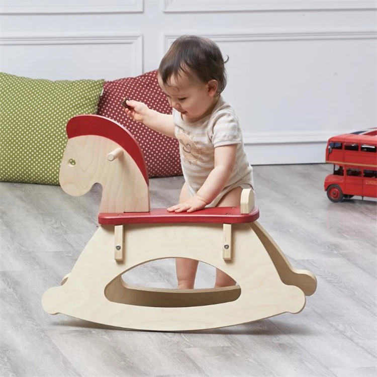
2020 Hot Sale Baby Toys Hobbyhorse Trojan Indonesia Wooden Rocking Horse 