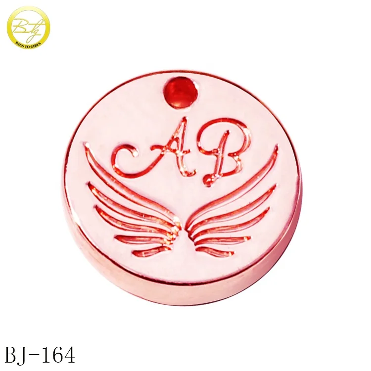 Fashion hollow jewelry hang charms design rose gold bracelet accessory metal name pendant for tassel decoration