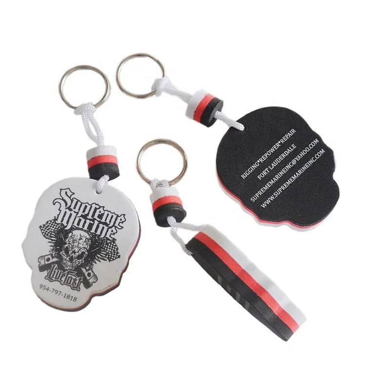 Custom logo Custom shape eva foam floating keychain keyring