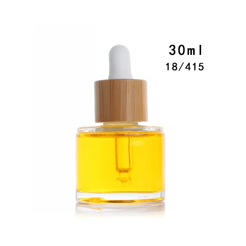 
15ml 30ml 50ml glass essential oil bottle bamboo cap dropper 