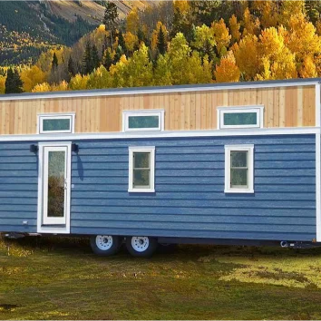 wooden tiny cabin house on wheels casa rodante 26ft withbedroom, bathroom ,kitchen,greatroom made by yuantai