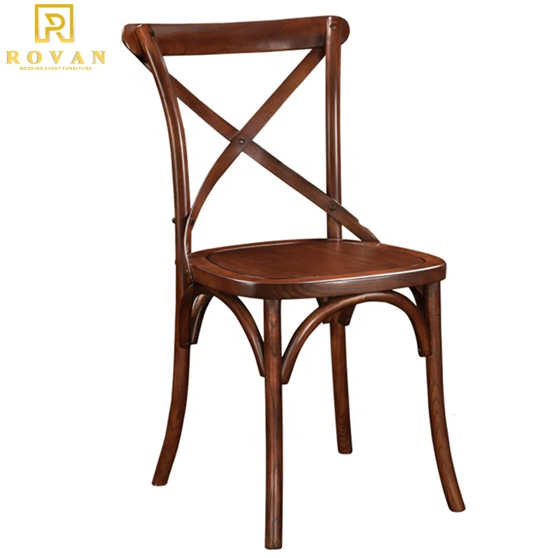 Rental wedding vintage x dining wooden cross back cheap wholesale chair