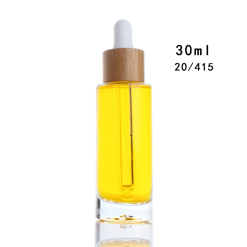 
15ml 30ml 50ml glass essential oil bottle bamboo cap dropper 