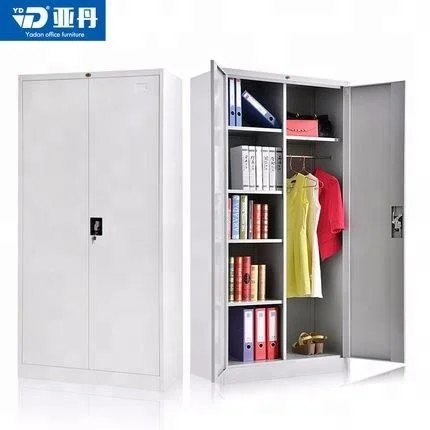 customized 2 door wardrobe steel filing cabinet file cupboard for office