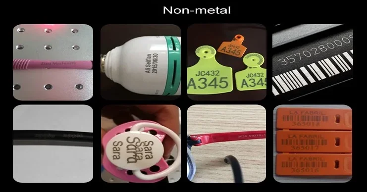 Fiber laser marking machine engraving baby name on pacifier