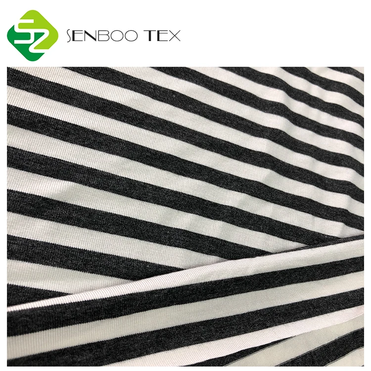Sirospun anti-pilling 95% bamboo 5% spandex stripe fabric yarn dyed knit fabric for wholesale