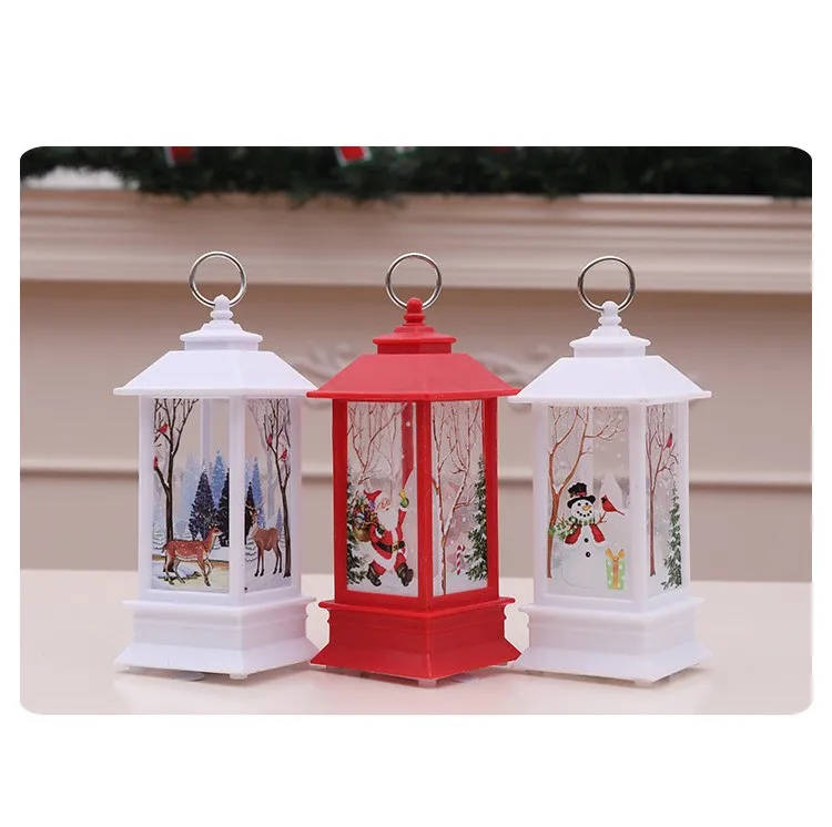 Vintage Christmas Lantern kerosene lantern Decorative led Snowman lantern