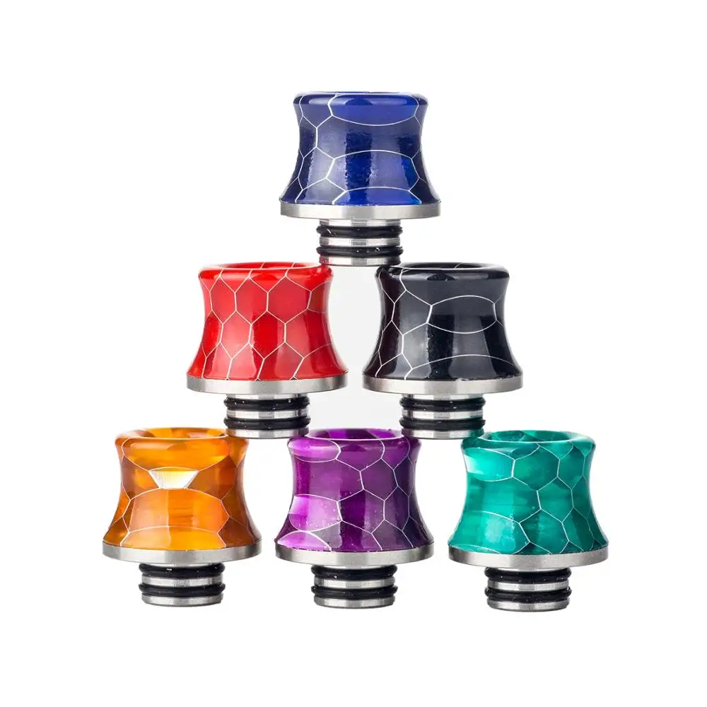 lovekeke-033 cheap e cig 510 stainless steel rainbow snake skkin  slim waist shape resin drip tip for 510 atomizer
