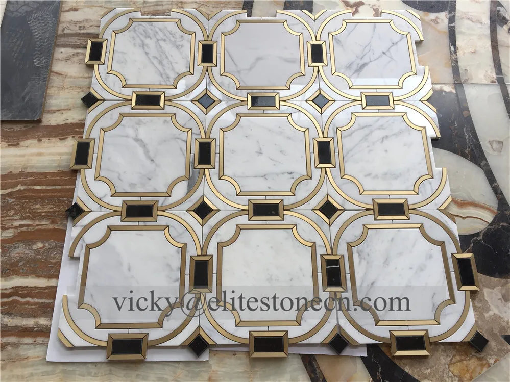  Китай Фошань домашний декор роскошные современные линейные латунные мозаичные плитки медная плитка мозаика для стен