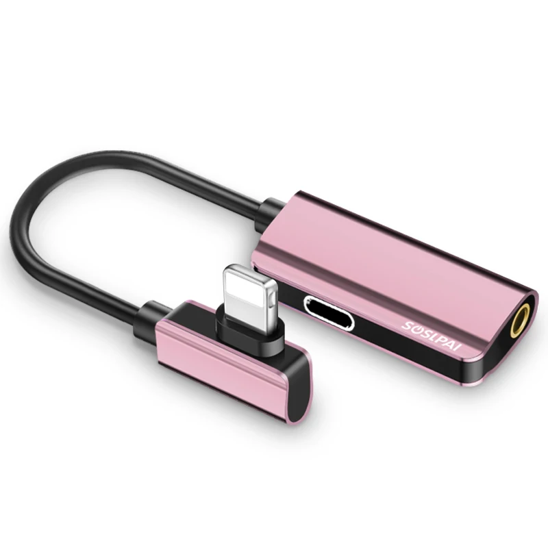 
High quality aluminum alloy phone aux cable 12cm double jack audio cable adapter for iphone adapter cable 