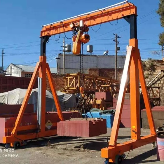 Independent Manual Operation Gantry Crane, 2 3 5 Ton Forklift Jib Boom Travelling Gantry Crane Shed