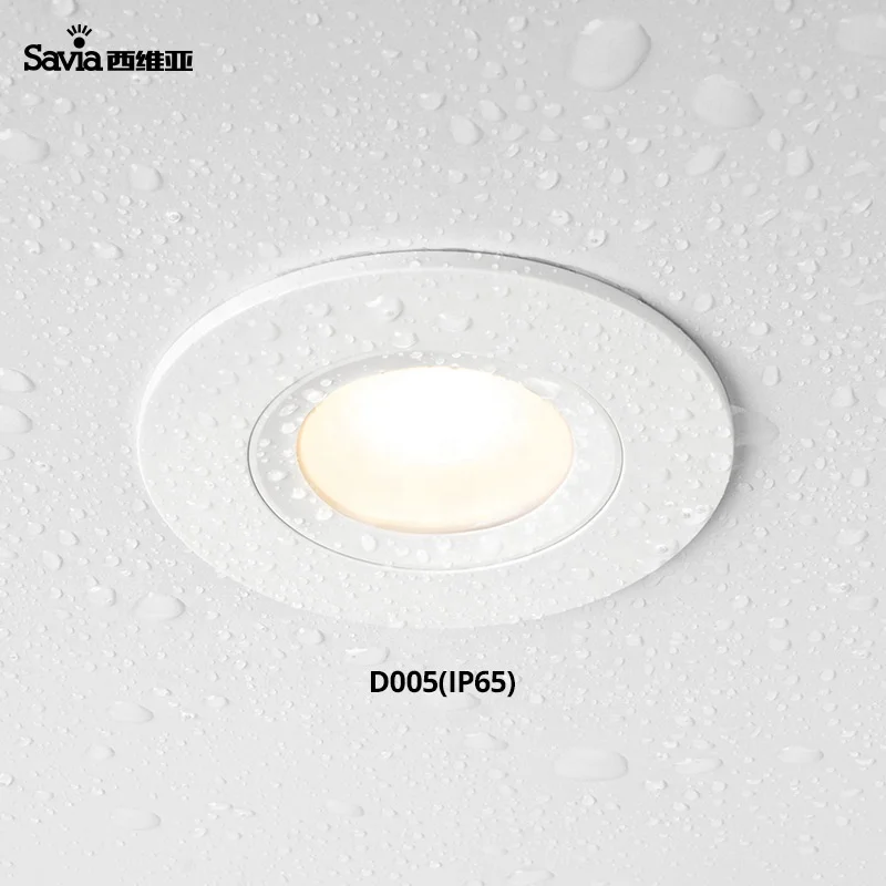 
Savia round recessed ceiling light 220-240V LED 5W IP65 waterproof plastic downlight for bathroom/kitchen living room 