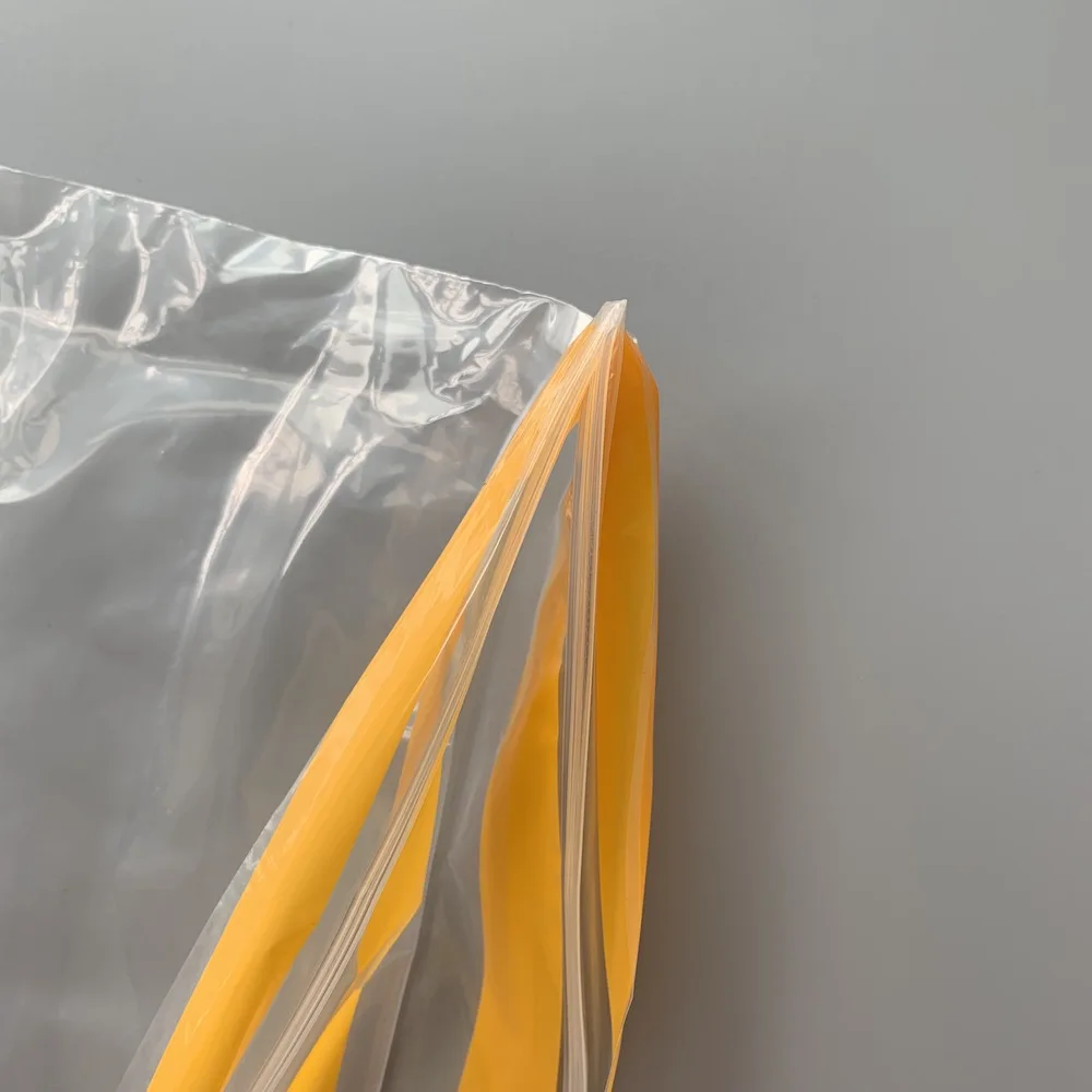 
Transparent PE plastic printed zipper bag with SMLXL SIZE print for clothing 