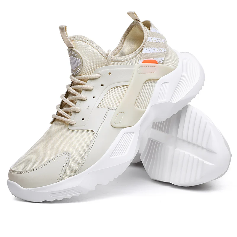 
Beige new Breathable Mesh Lace-up Casual Flat Hombre wholesale sneakers brand fashion shoes 