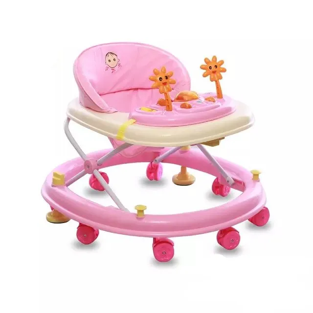
Baby Walker Harness Learning Assistant Child Safety Baby Walker Rubber Wheels Height Baby Trolley Walker Rocker Chair 
