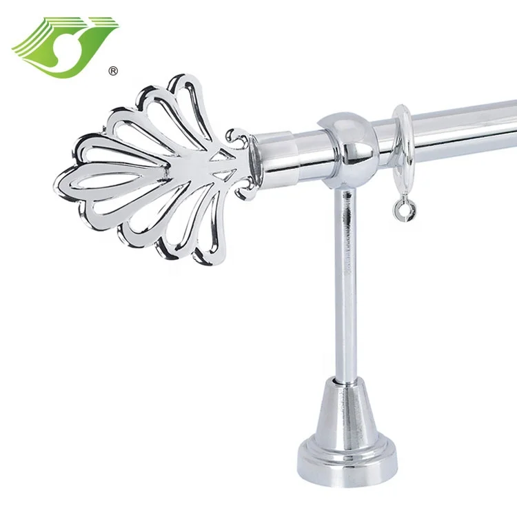 Curtain Rods Metal European Design Extendable 16mm Curtain Poles Tracks & Accessories IRON