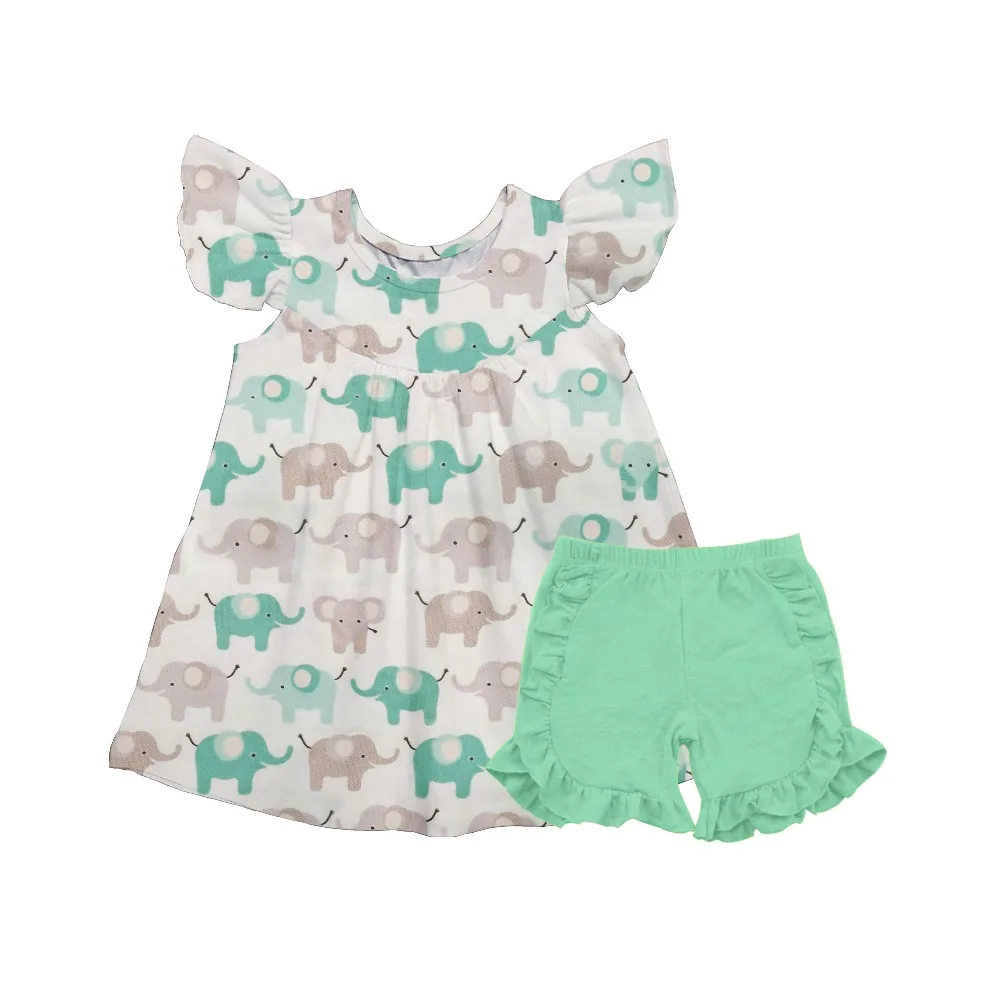 
Custom baby girl milk silk elephant pattern printed dress girls party dresses princess wedding 