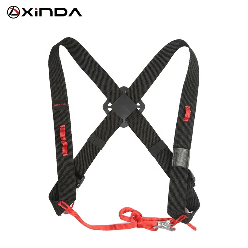 XINDA latest black upper body climbing harness  shoulder straps for SRT caving canyoning