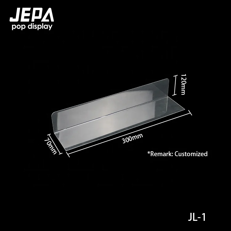 
Free Samples Supermarket Pop Clear L shape Acrylic Shelf Divider 