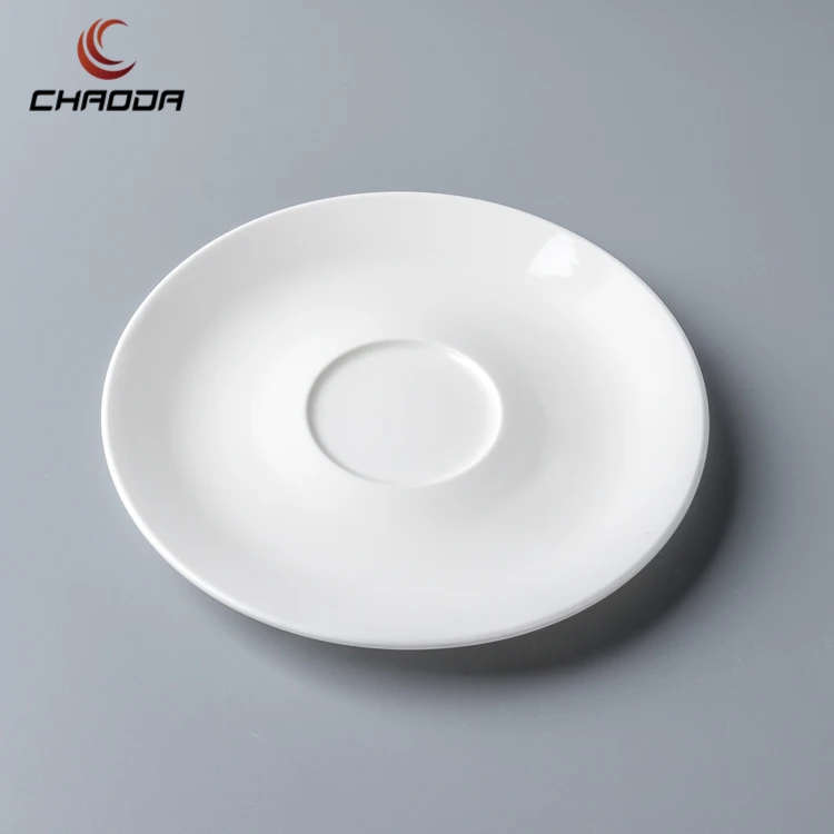 Chaoda 220ml Restaurant tea coffee white Porcelain custom cup and saucer Restaurant tableware cup and saucer ceramic set