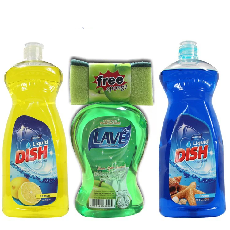 Hot sale trade brands name dishwashing liquid soap with dishwashing sponge