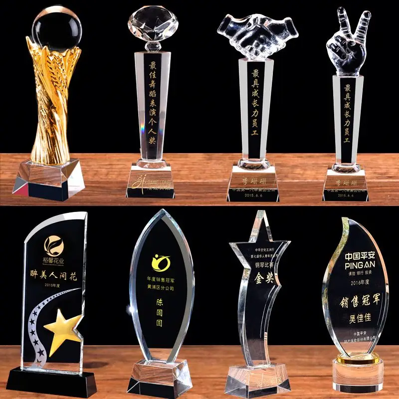 K9 crystal souvenir with metal novel design wholesale star trophy medal plaque award for sports music dance events
