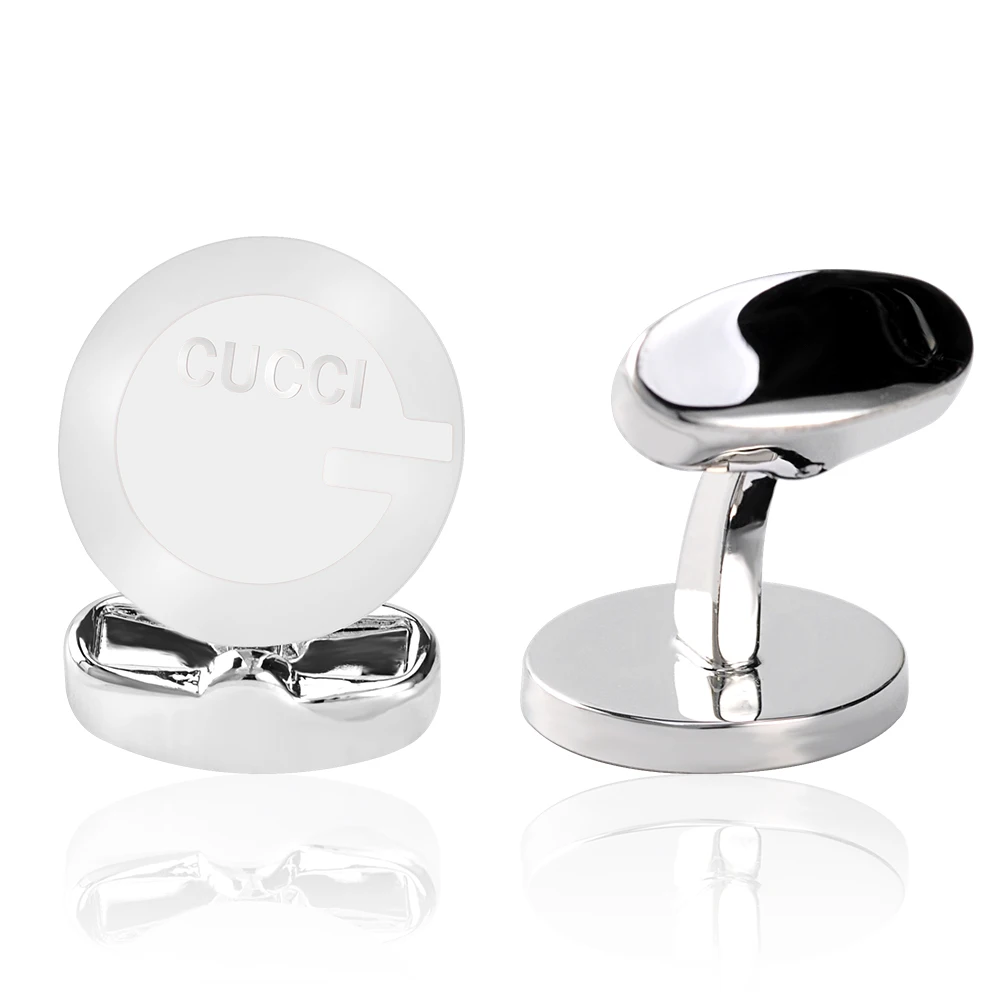 Новейшие разработки индивидуальных плавно белый Золотое покрытие запонки для костюма рубашки