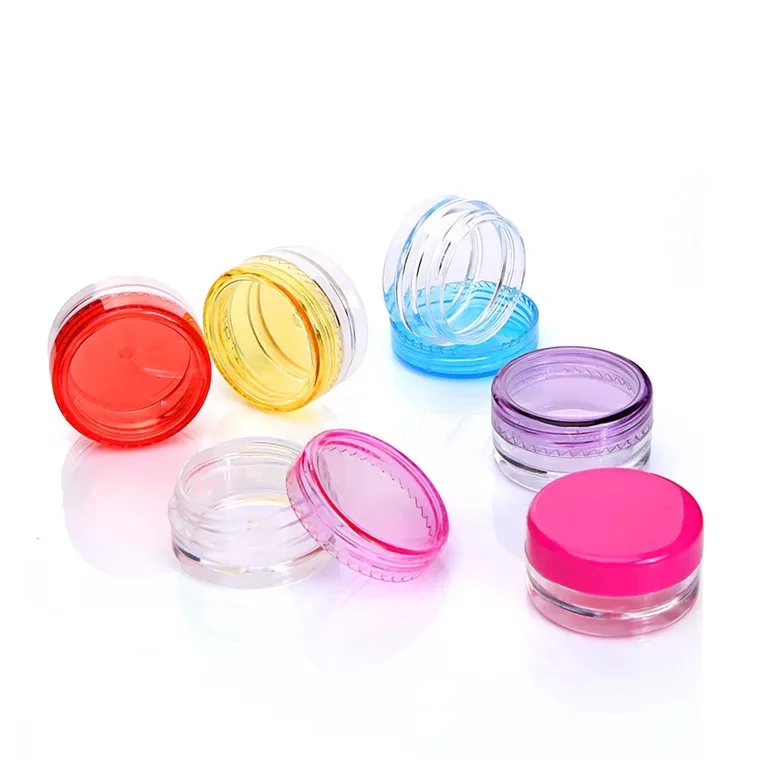 
3g 5g colorful Plastic PS cream jar ,Small capacity powder jar, eye shadow/cream jar 