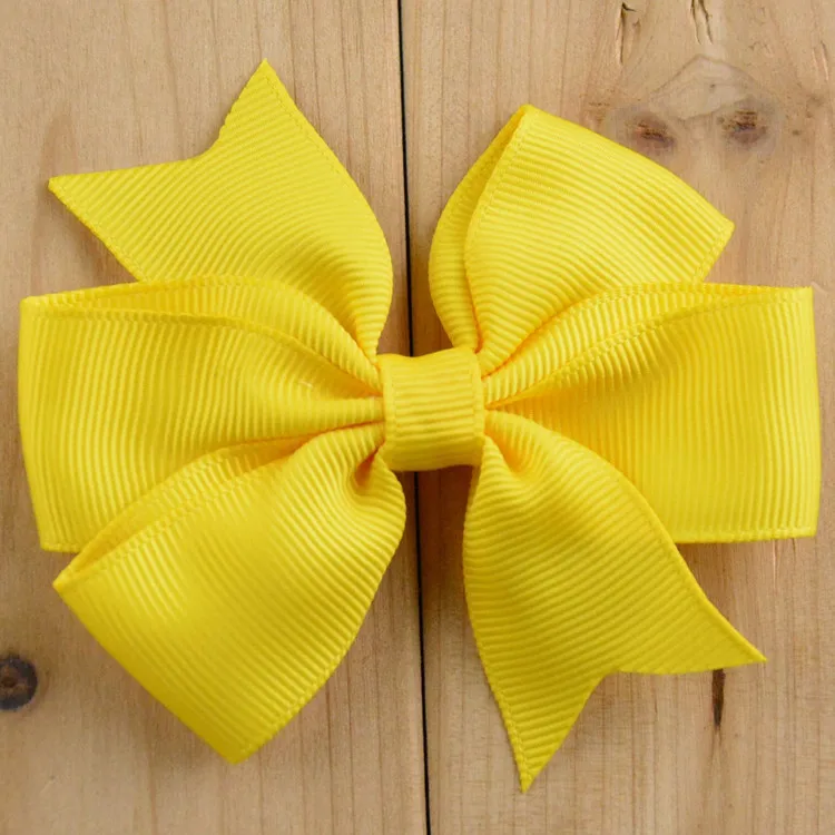 New best-selling 3 Inch  hair accessories V-shaped ribbed ribbon swallowtail bow without clip hair accessories