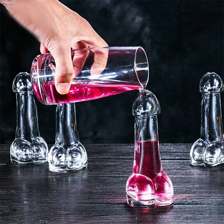 handmade wine shot glass shape bottle crystal glass penis